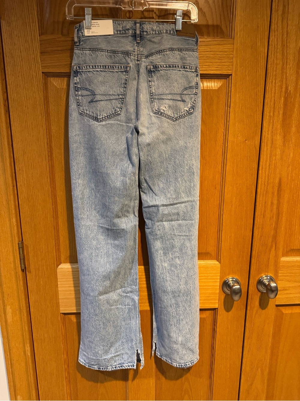 American Eagle Outfitters Light Blue Dreamy Drape Baggy Wide Leg Jeans - Picture 2 of 6